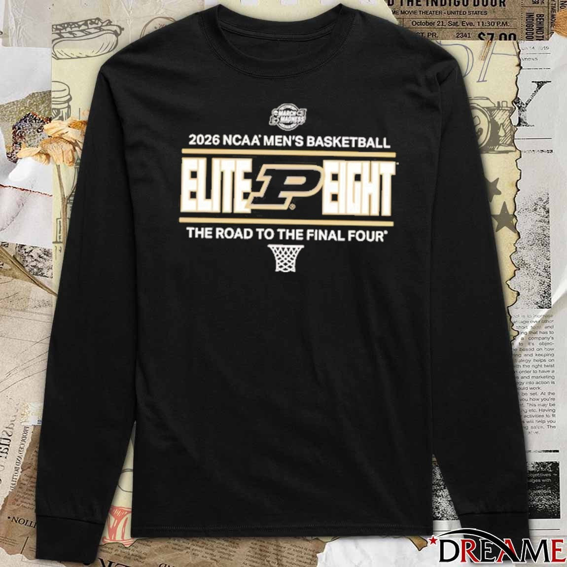 Purdue Boilermakers 2026 NCAA Men’s Basketball Elite 8 Bound The Road To The Final Four t-shirt