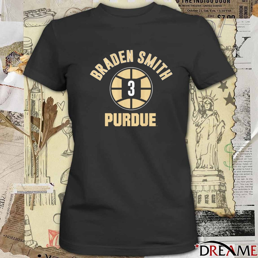 Purdue Boilermakers Basketball Braden Smith Name Number Ball 3 t-shirt