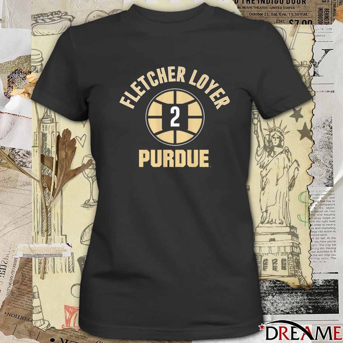 Purdue Boilermakers Basketball Fletcher Loyer Name Number Ball 2 t-shirt