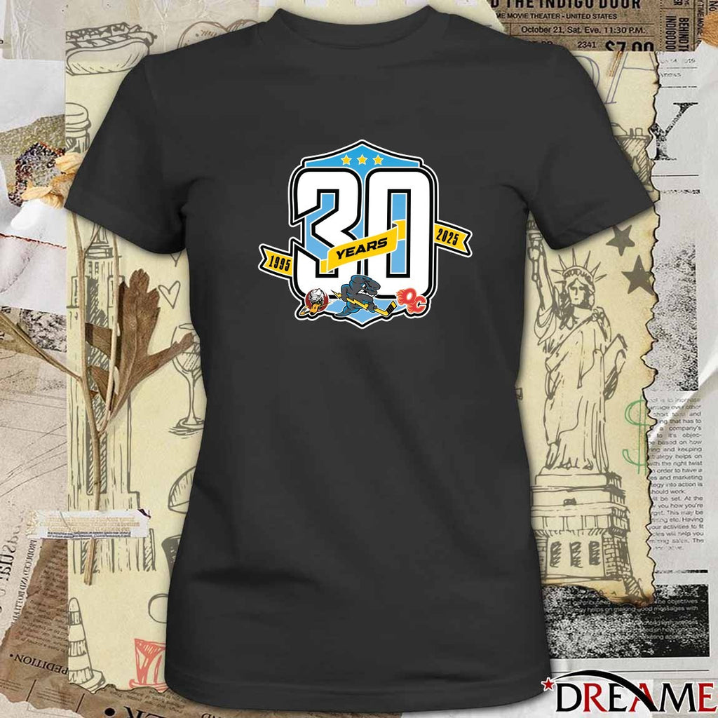 Quad City Storm Hockey Team 30 Years 1995 – 2025 Logo t-shirt