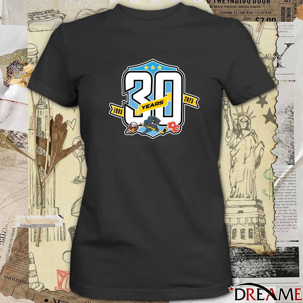 Quad City Storm Hockey Team 30 Years 1995 – 2025 Logo t-shirt