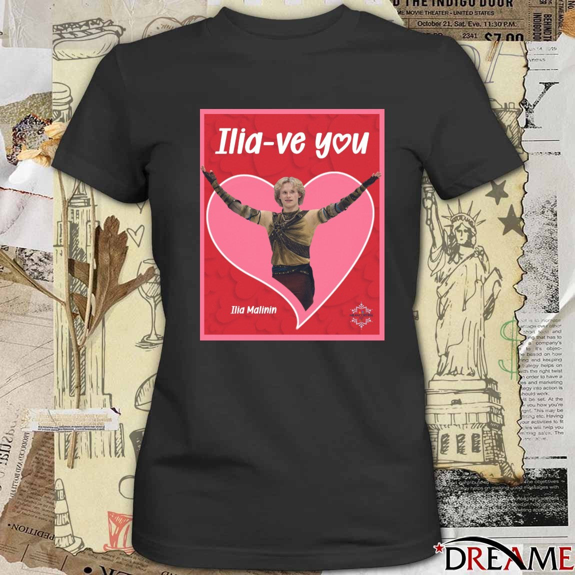 Quadruple The Love Ilia-ve You Ilia Malinin Milan Cortina t-shirt