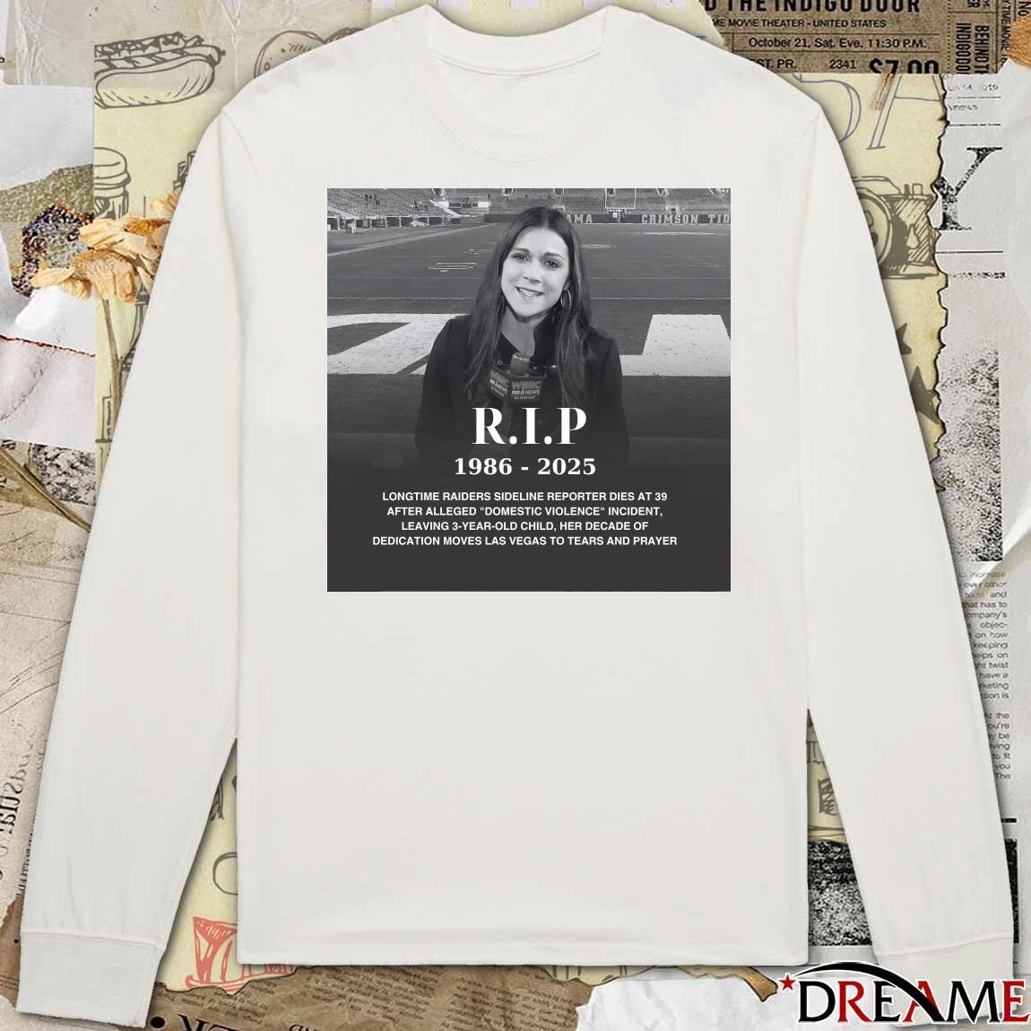 RIP 1986 – 2025 Longtime Raiders Sideline Reporter Dies At 39 After Alleged Domestic Violence Incident Poster t-shirt