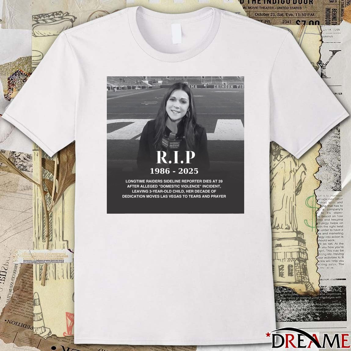 RIP 1986 – 2025 Longtime Raiders Sideline Reporter Dies At 39 After Alleged Domestic Violence Incident Poster t-shirt