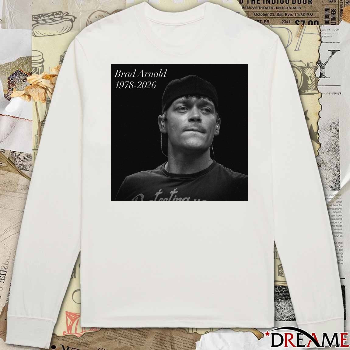 RIP Brad Arnold 1978 – 2026 Rock History Poster t-shirt