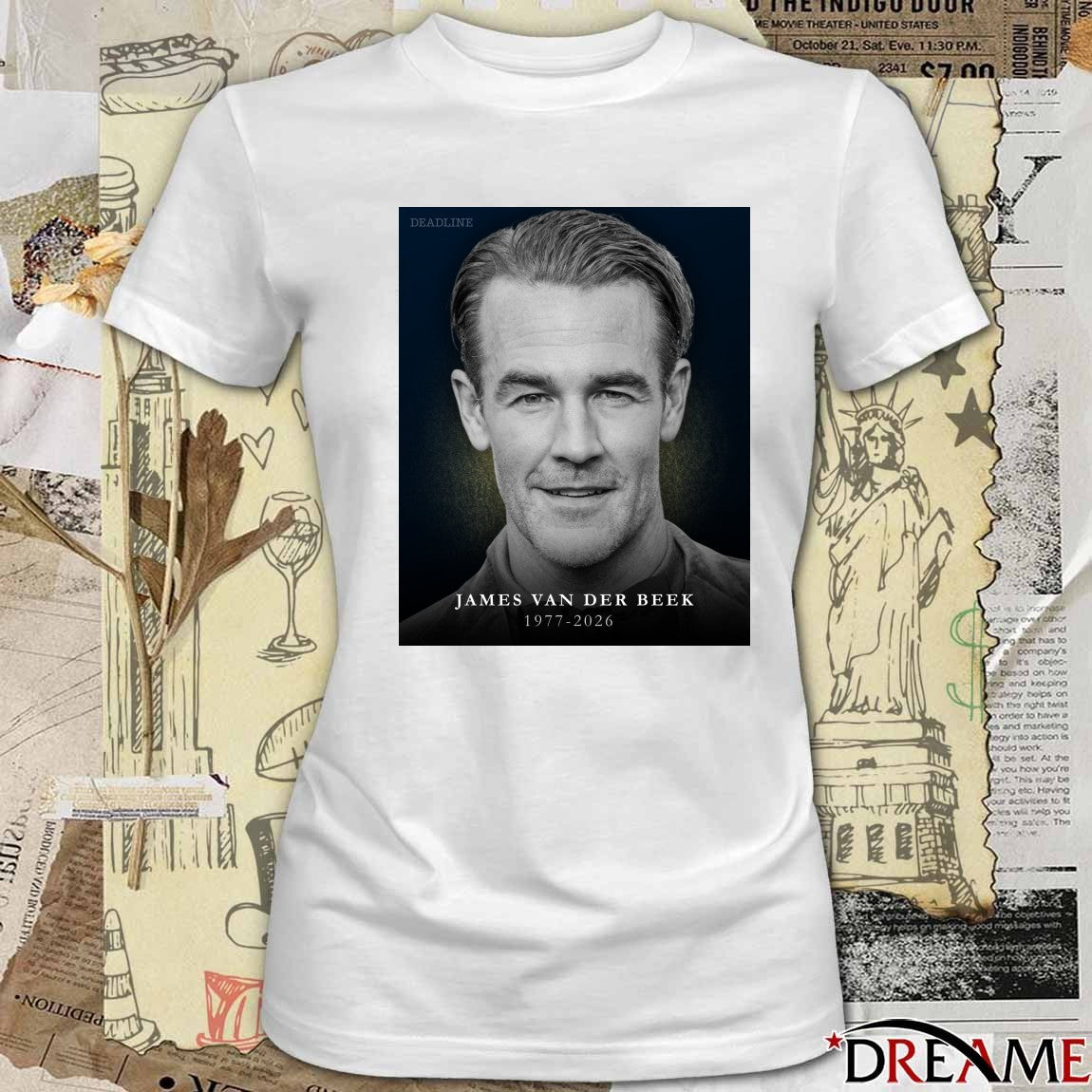 RIP James Van Der Beek Dawson Leery on Kevin Williamson’s WB Dawson’s Creek 48 1978 – 2026 Poster t-shirt