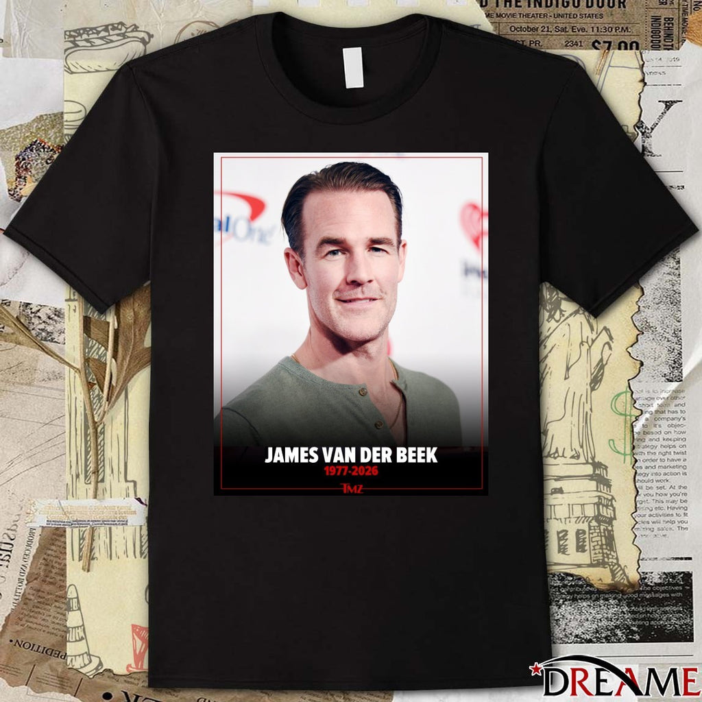 RIP James Van Der Beek Has Died 1977 – 2026 TMZ Poster t-shirt