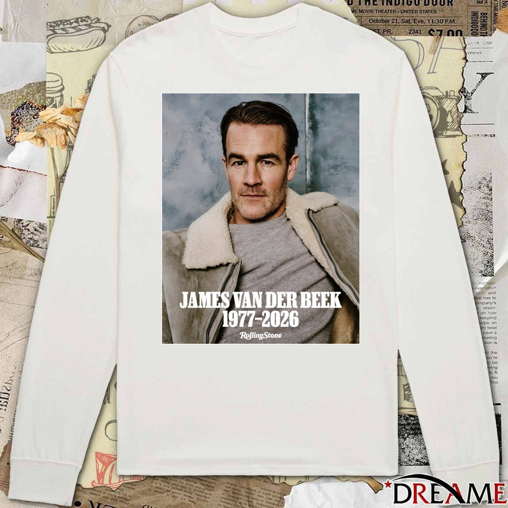 RIP James Van Der Beek Has Died At Age 48 1978 – 2026 Rolling Stone Poster t-shirt