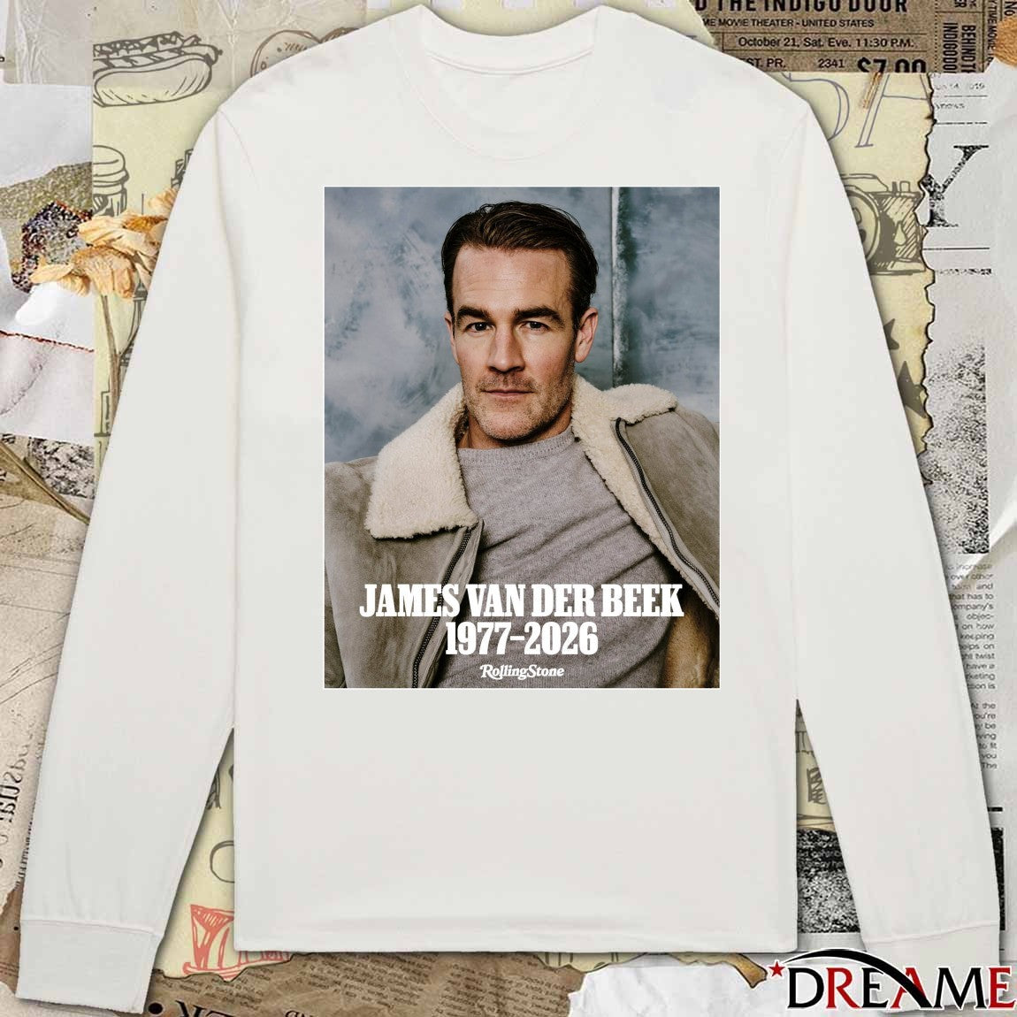 RIP James Van Der Beek Has Died At Age 48 1978 – 2026 Rolling Stone Poster t-shirt