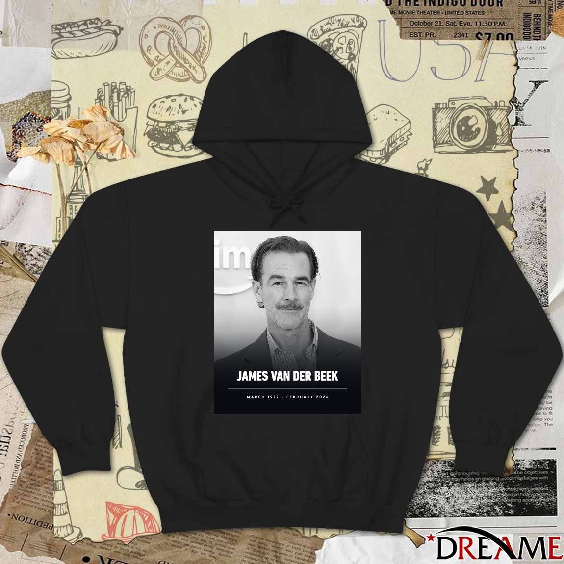 RIP James Van Der Beek March 1977 – February 2026 TMZ Poster t-shirt