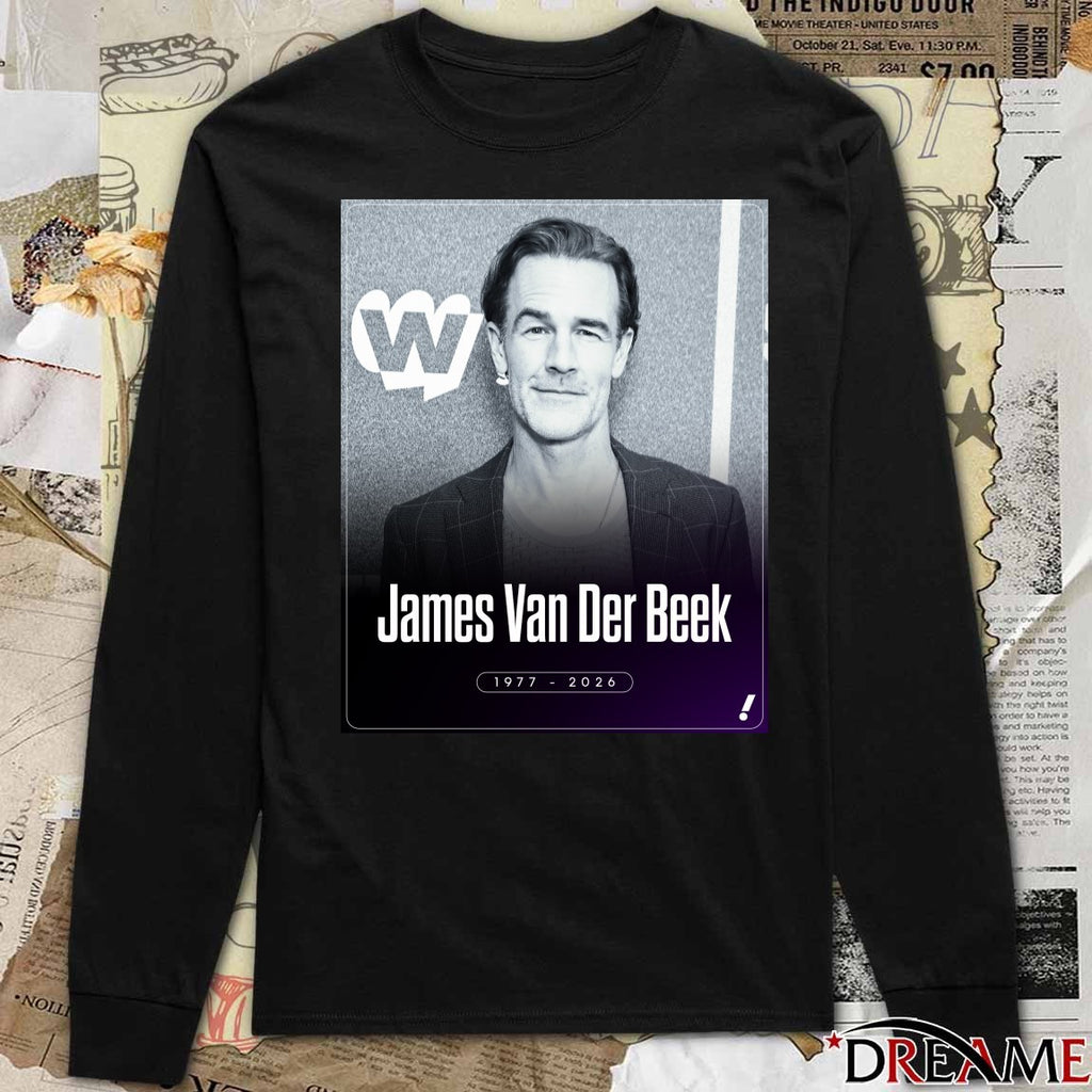 RIP James Van Der Beek Star Of The Movie Varsity Blues Has Passed Away 1977 – 2026 Poster t-shirt