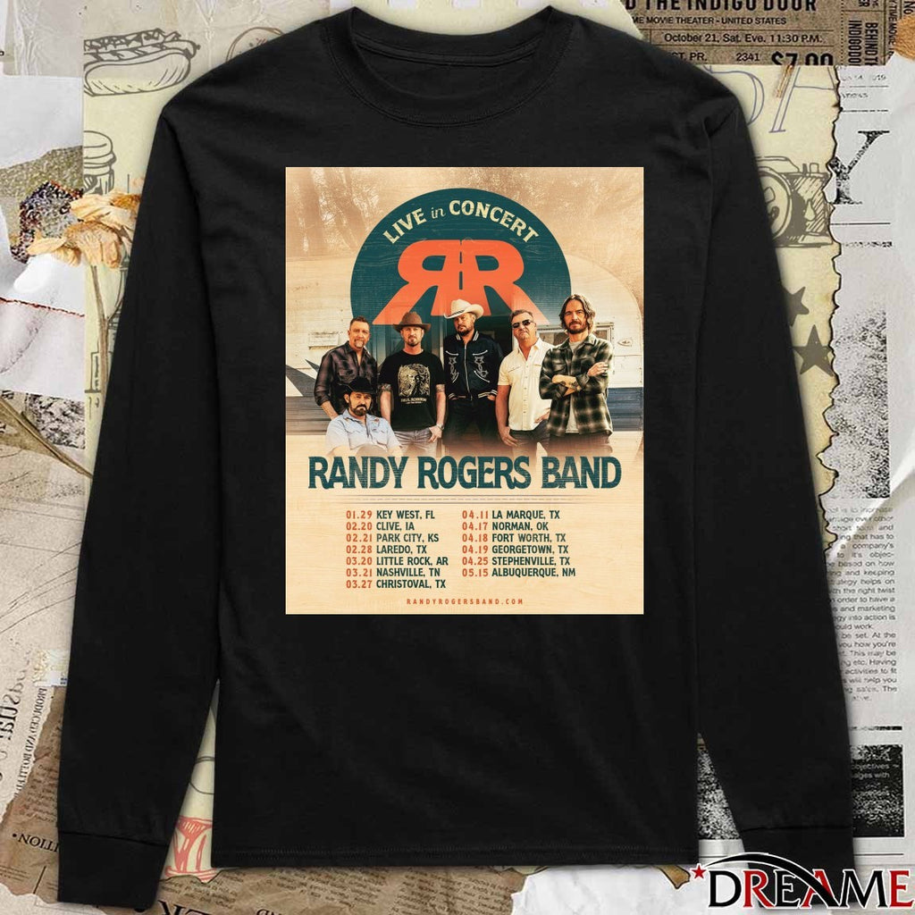 Randy Rogers Band Live In Concert January – May 2026 Poster t-shirt