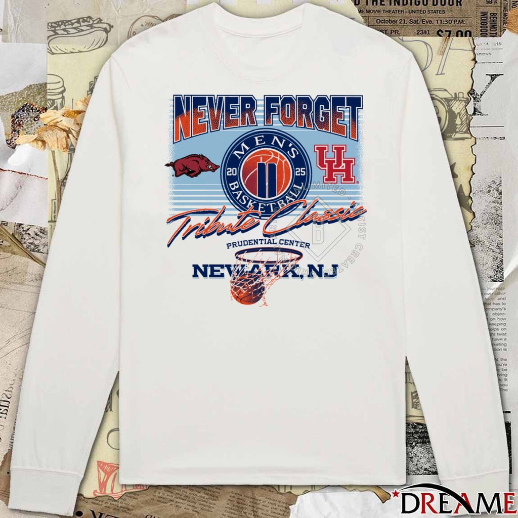 Razorbacks Vs Cougars Never Forget Tribute Classic Men’s Basketball Prudential Center, Newark, NJ t-shirt