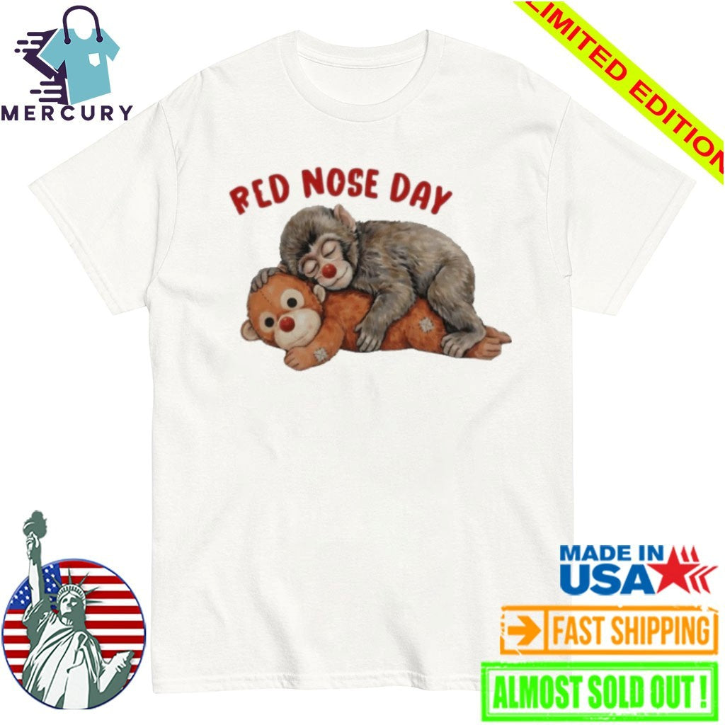 Red Nose Day Punch Monkey Emotional Plush Toy Monkey shirt