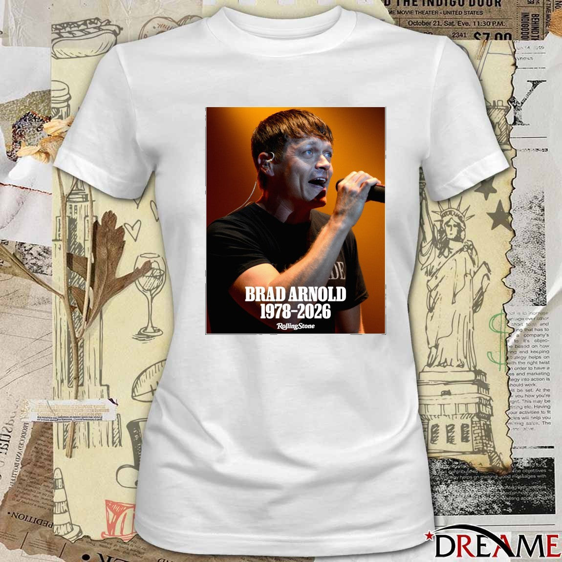 Rest In Peace Brad Arnold 3 Doors Down 1978-2026 Rolling Stone Poster t-shirt