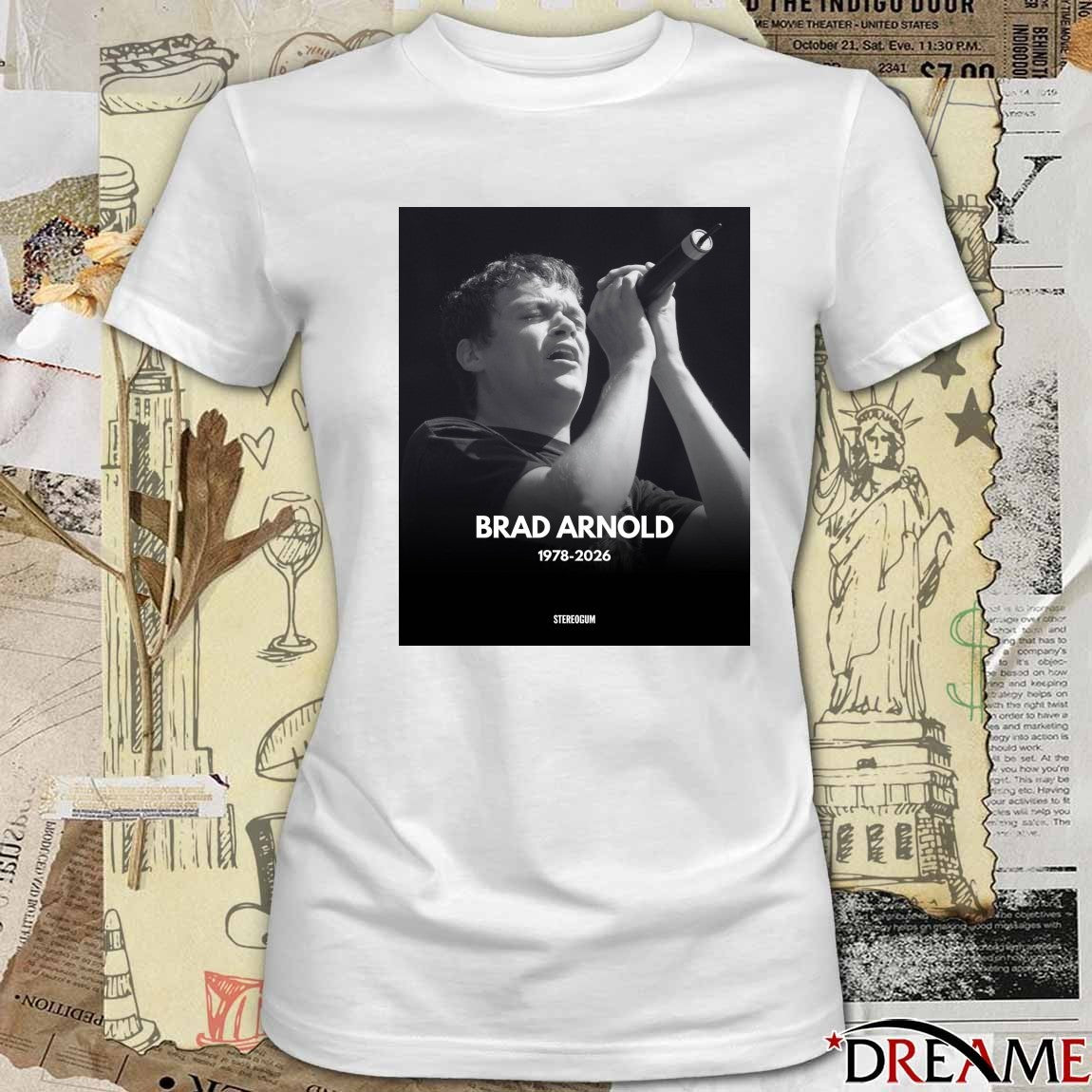 Rest In Peace Brad Arnold Founding Frontman Of 3 Doors Down Has Died 1978-2026 Poster t-shirt