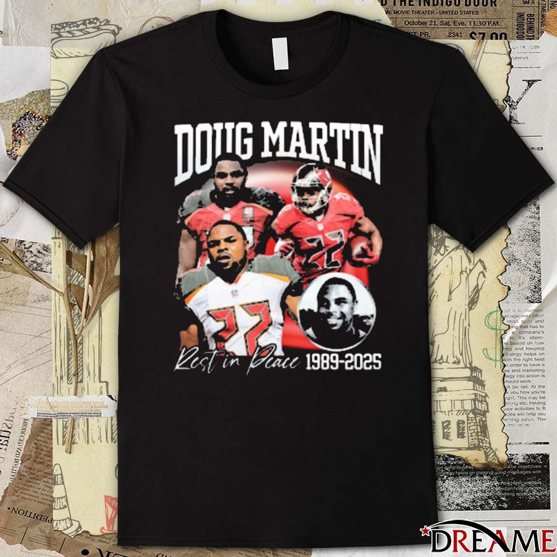 Rest In Peace Doug Martin 1989-2025 Fanart t-shirt