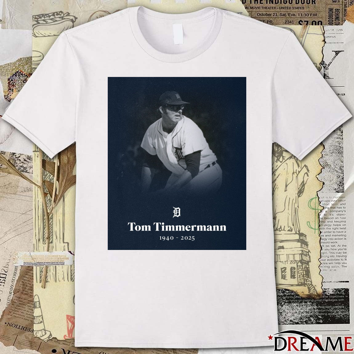Rest In Peace Former Detroit Tigers Pitcher Tom Timmermann 1940 – 2025 Poster t-shirt