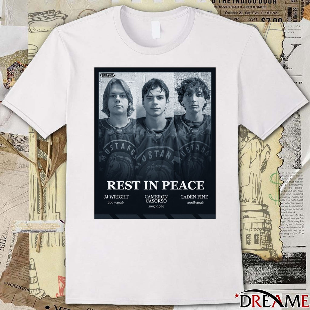 Rest In Peace JJ Wright, Cameron Casorso and Caden Fine Southern Alberta Mustangs Poster t-shirt