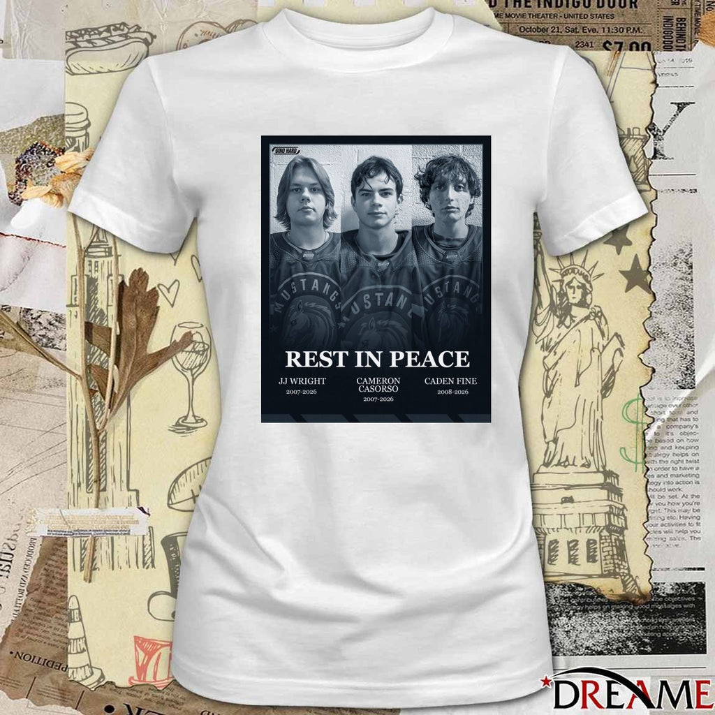 Rest In Peace JJ Wright, Cameron Casorso and Caden Fine Southern Alberta Mustangs Poster t-shirt