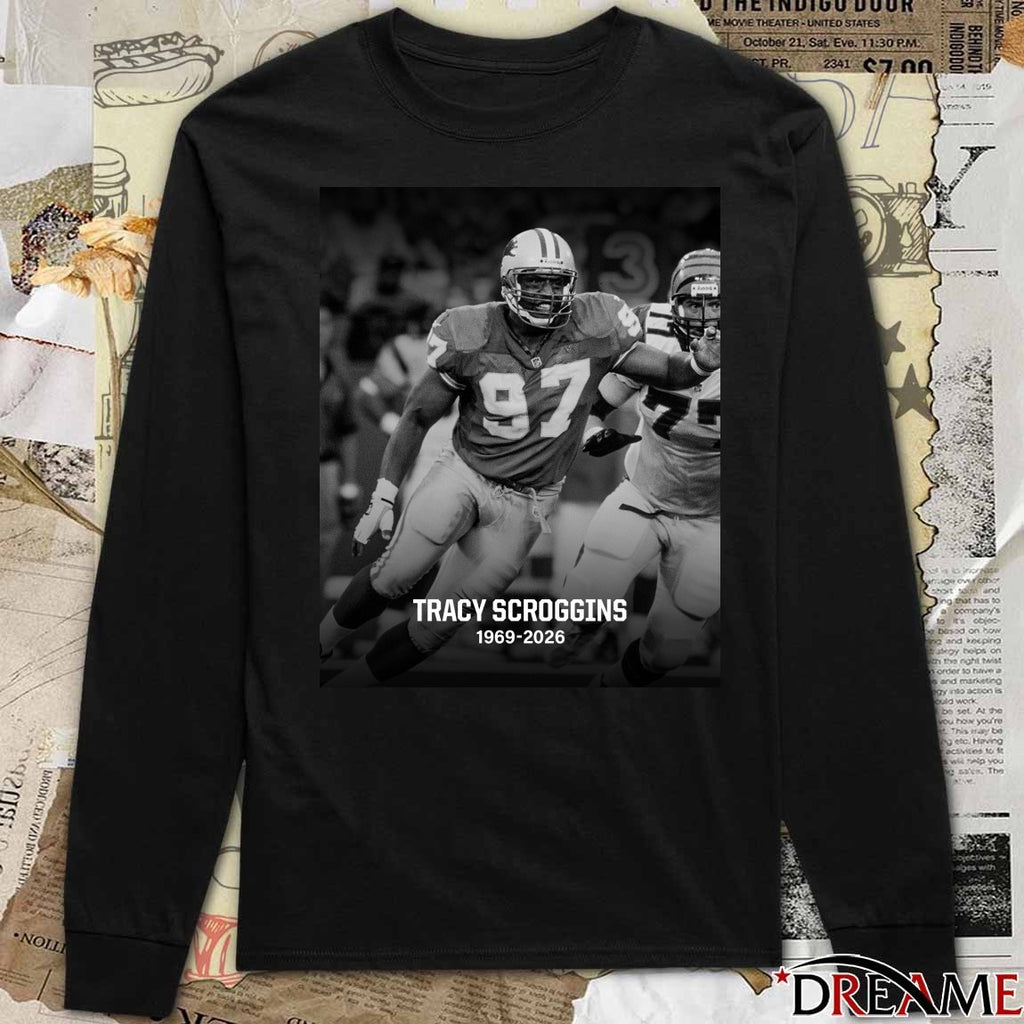 Rest In Peace Legend Tracy Scroggins 1969 – 2026 Detroit Lions Poster t-shirt