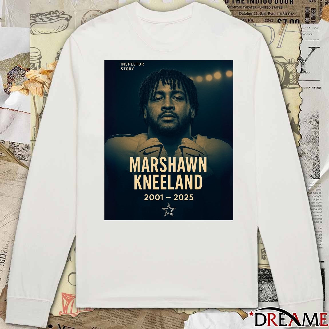 Rest In Peace Marshawn Kneeland 2001-2025 Dallas Cowboys Inspector Story Poster t-shirt