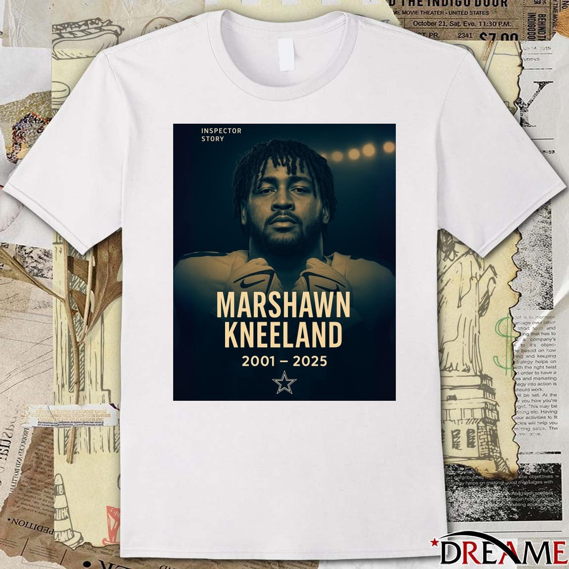 Rest In Peace Marshawn Kneeland 2001-2025 Dallas Cowboys Inspector Story Poster t-shirt