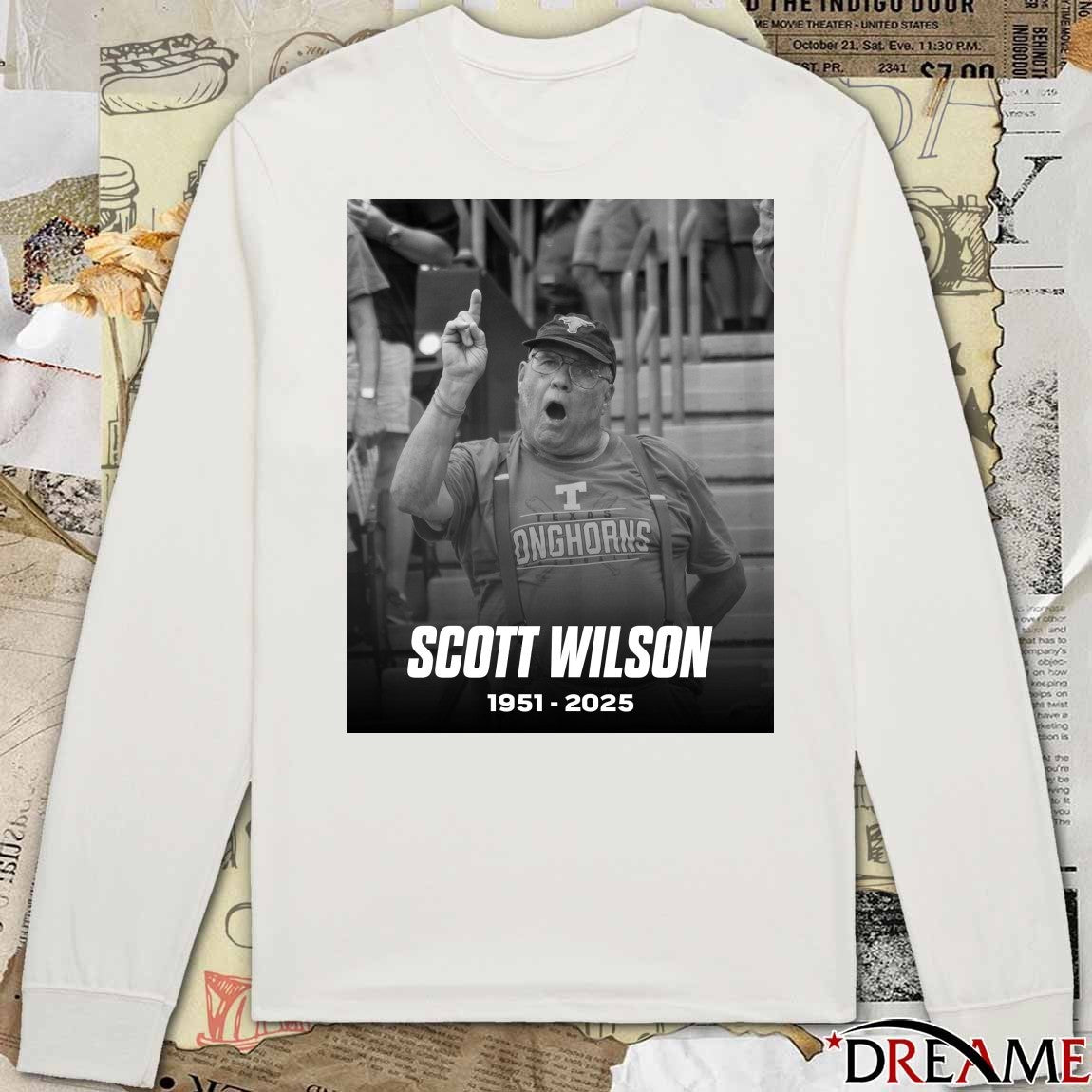 Rest In Peace Scott Wilson The Greatest Texas Fan Of All Time 1951 – 2025 Barstool Longhorn Poster t-shirt