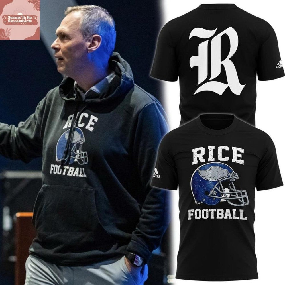 Rice Owls Football Coach Scott Abell Gothic R Logo Shirt