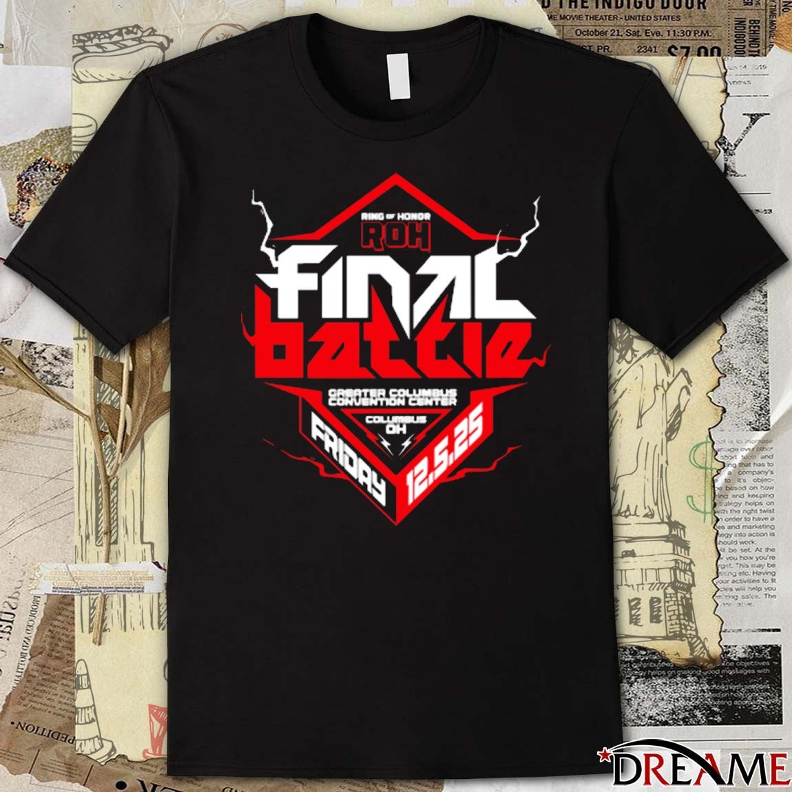 Ring Of Honor ROH Final Battle 12 5 2025 Event Greater Columbus Convention Center t-shirt