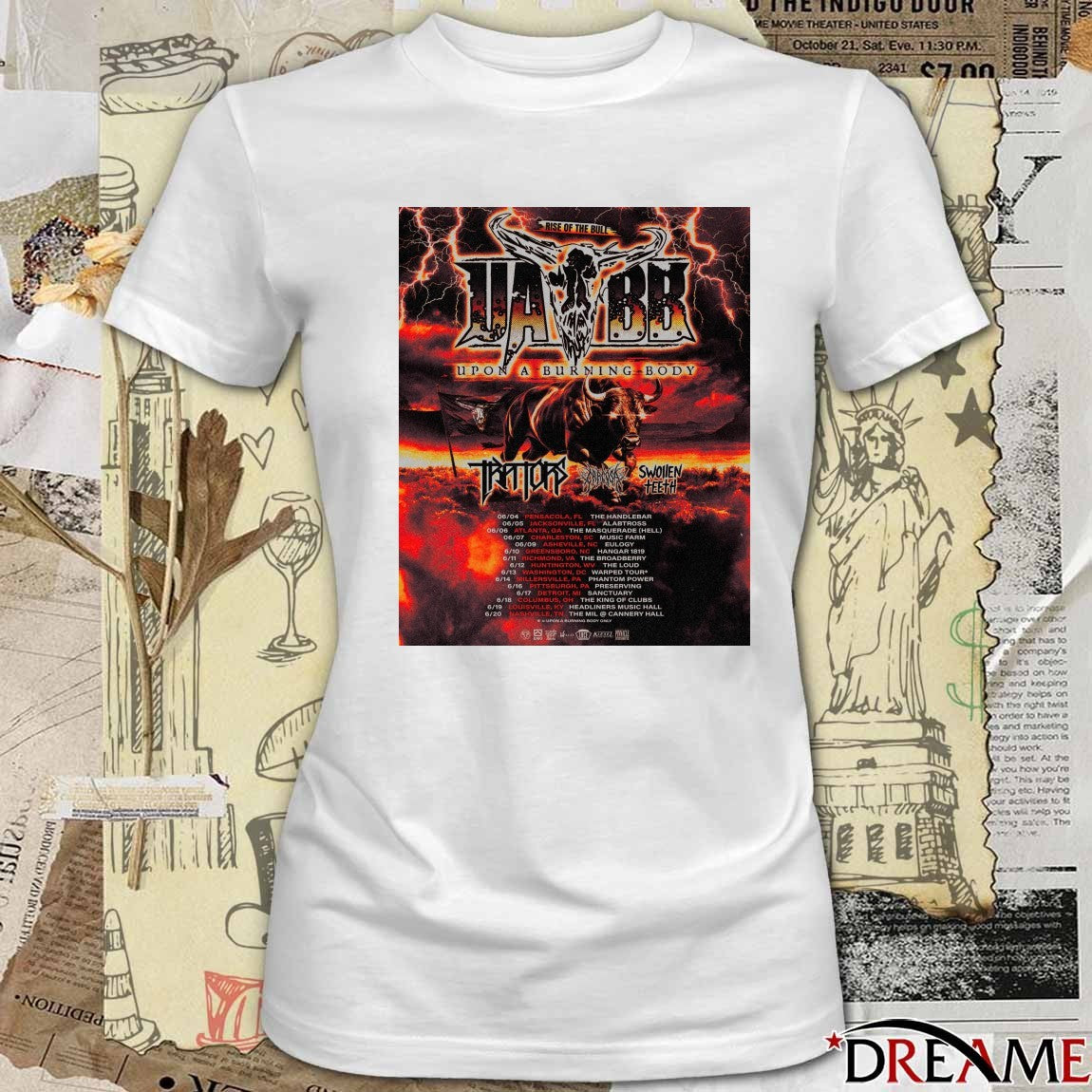 Rise Of The Bull Tour Upon a Burning Body June 4 – 20 2026 Poster t-shirt