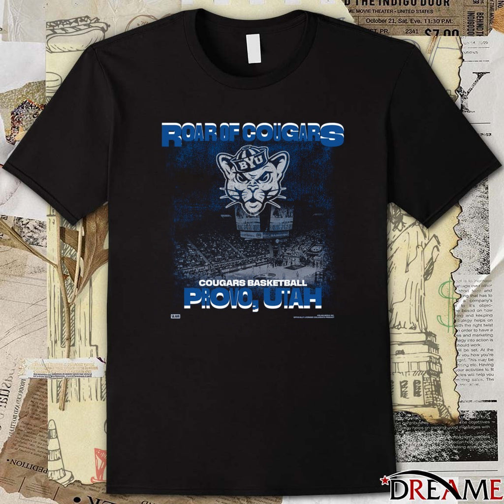 Road Of Cougars BYU Cougars Basketball Arena Provo Utah Slam t-shirt