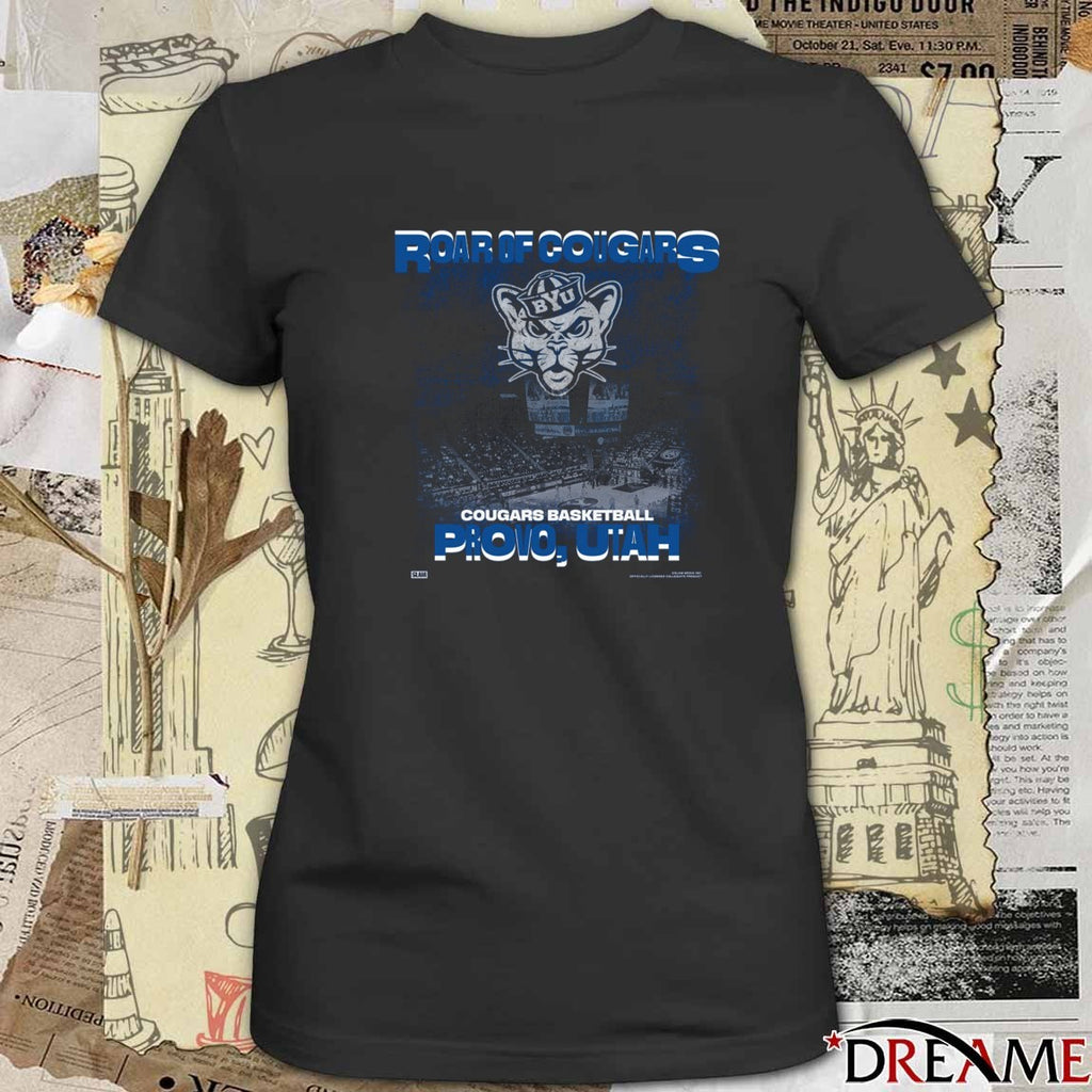 Road Of Cougars BYU Cougars Basketball Arena Provo Utah Slam t-shirt