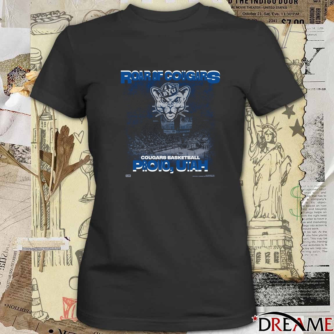 Road Of Cougars BYU Cougars Basketball Arena Provo Utah Slam t-shirt