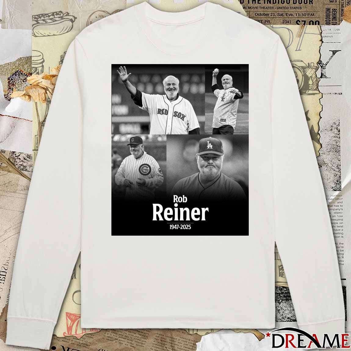 Rob Reiner 1947 – 2025 Was An Avid Baseball Fan Dodgers Cubs Red Sox t-shirt