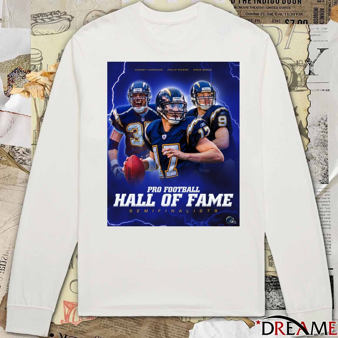 Rodney Harrison Philip Rivers Drew Brees Pro Football Hall Of Fame Semifinalists Poster t-shirt