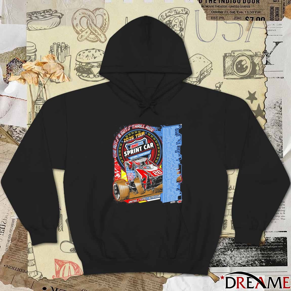Ruts and Guts Thrill Ride 2026 Tour AMSOIL Sprint Car National Championship United States Auto Club t-shirt