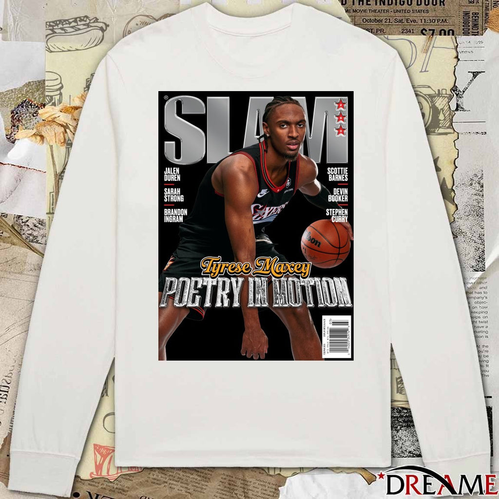 SLAM 260 Tyrese Maxey Poetry In Motion Magazine Philadelphia 76ers Poster t-shirt