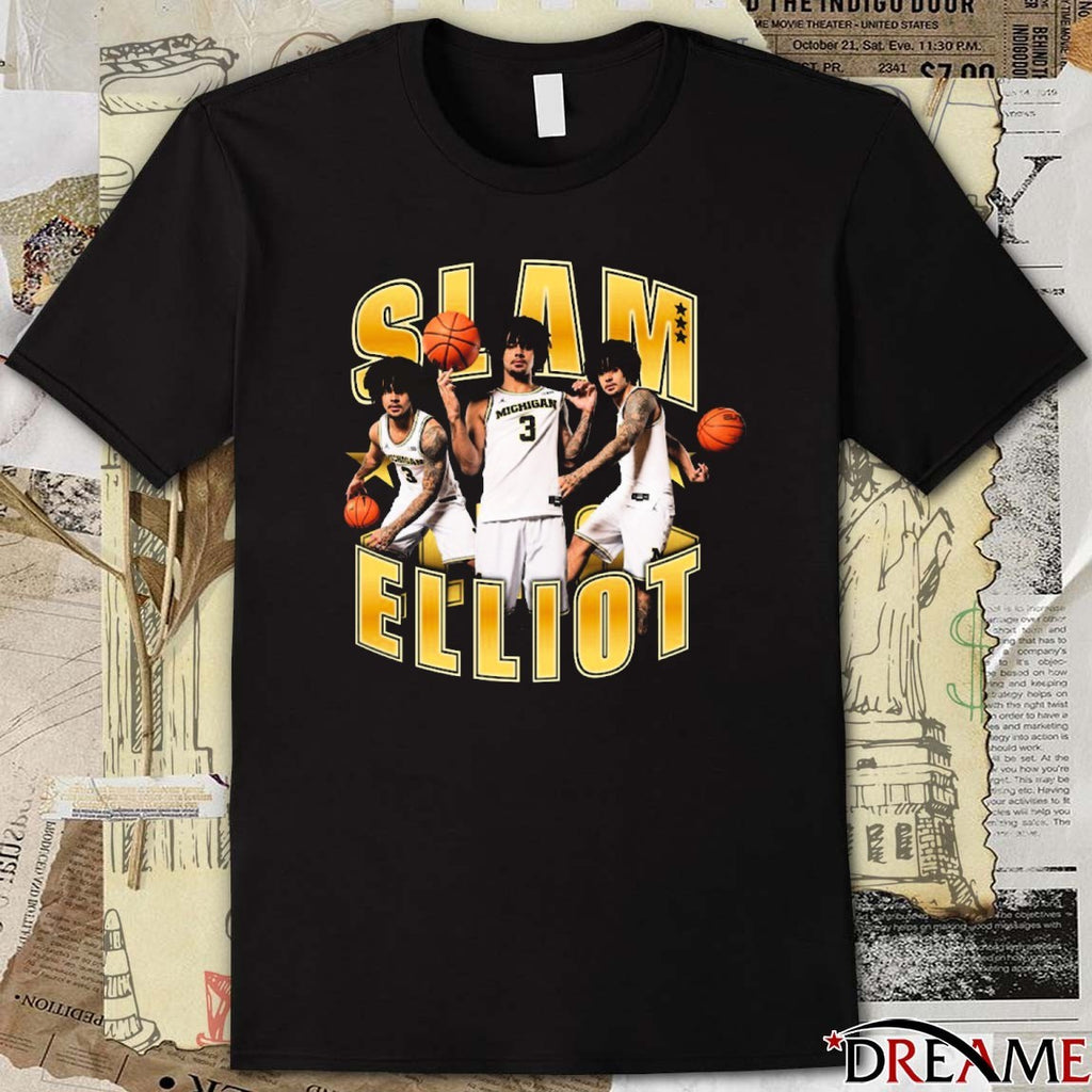SLAM Elliot Cadeau Remix 2025 Big Ten Michigan Wolverines basketball t-shirt