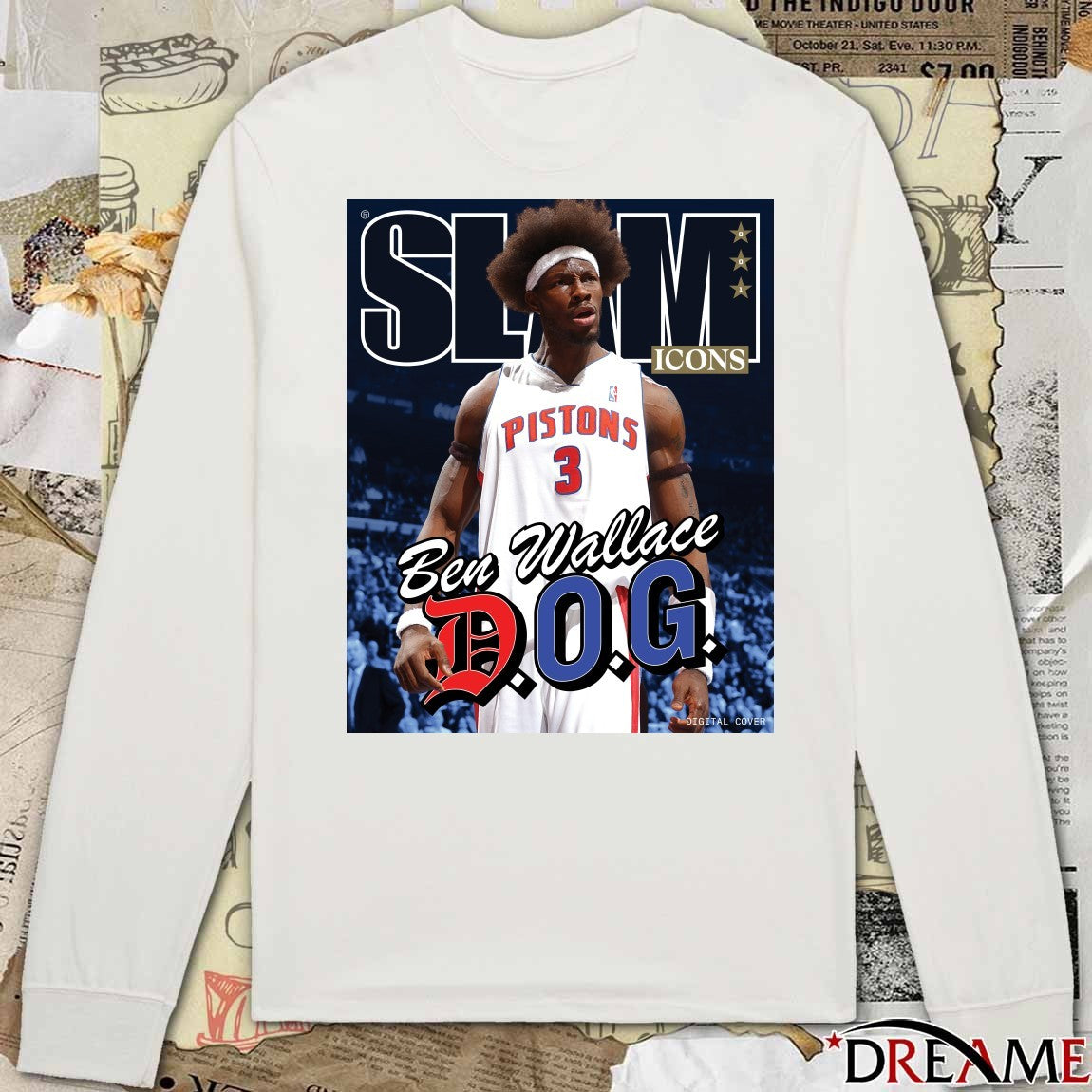 SLAM Icons Ben Wallace DOG Detroit Pistons Poster t-shirt