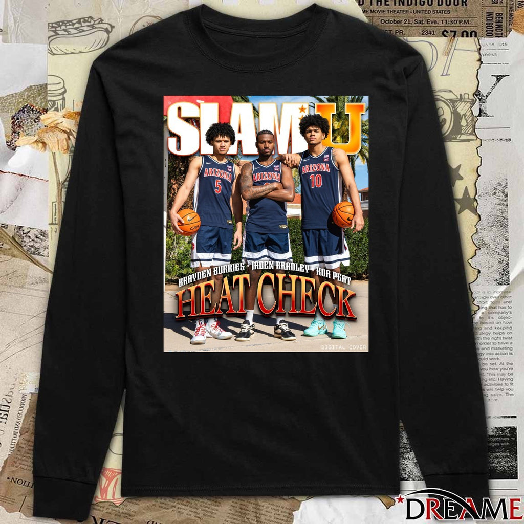 SLAM U Arizona MBB Brayden Burries, Jaden Bradley and Koa Peat Heat Check Poster t-shirt