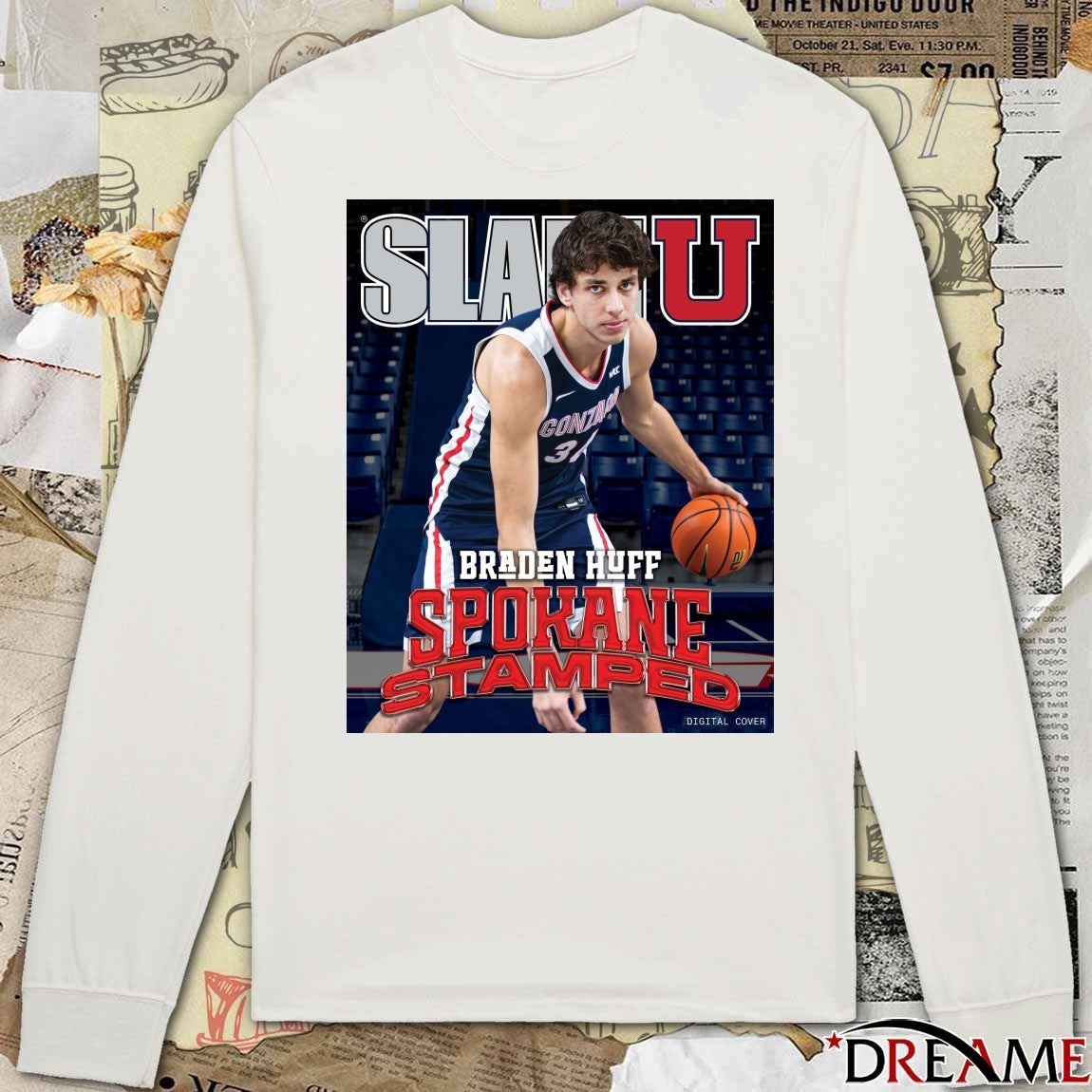 SLAM U Braden Huff Gonzaga Bulldogs Basketball Beware Of The Dogs Poster t-shirt