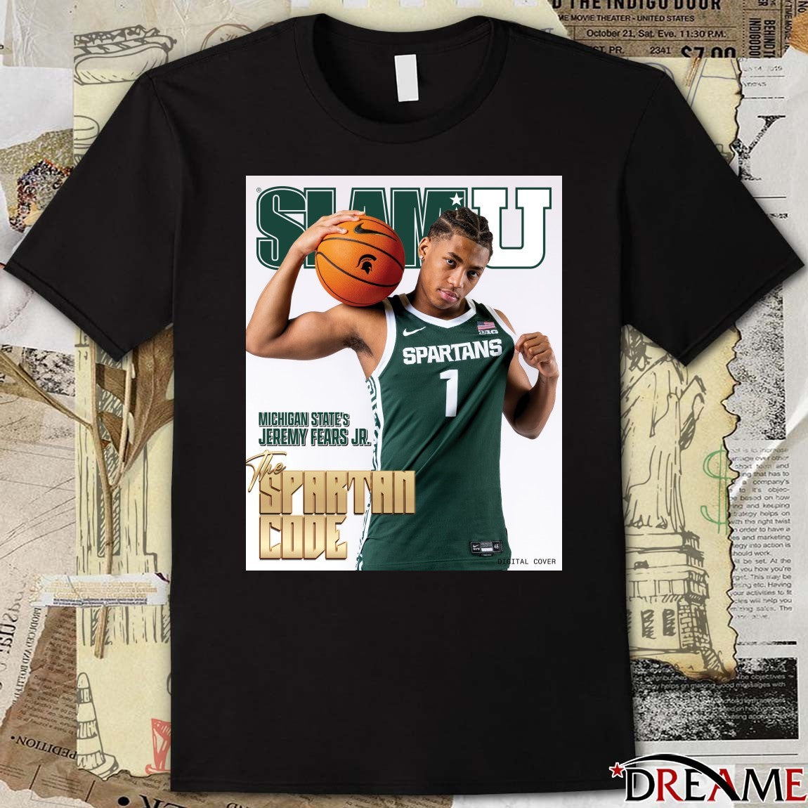SLAM U Michigan State Spartans Jeremy Fears Jr. The Spartan Code Poster t-shirt