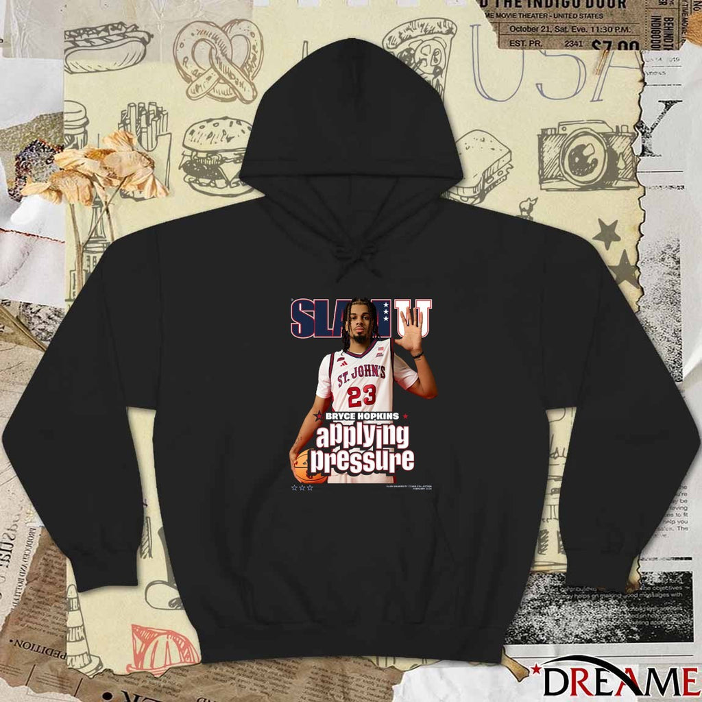 SLAM U St. John’s MBB Applying Pressure Bryce Hopkins t-shirt