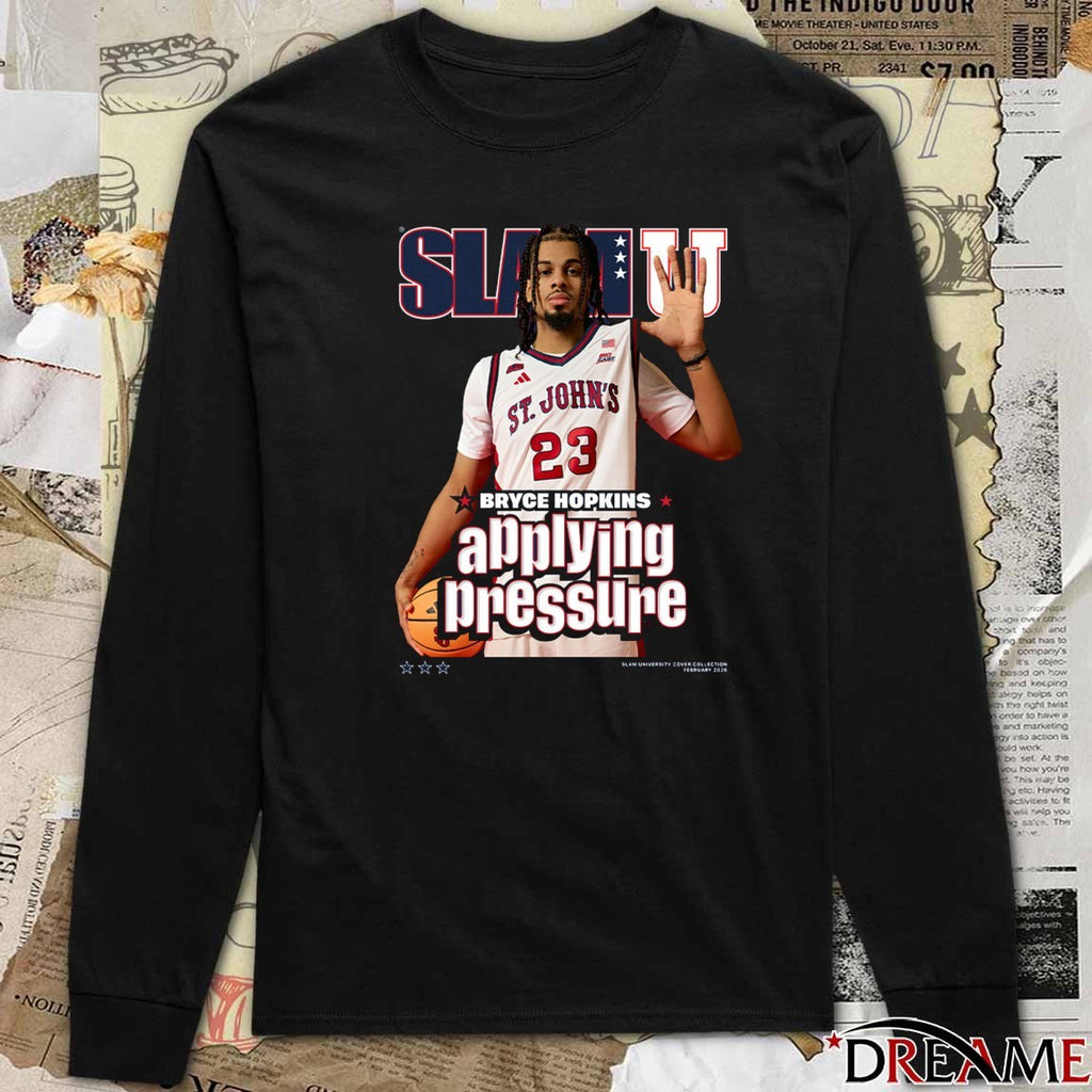 SLAM U St. John’s MBB Applying Pressure Bryce Hopkins t-shirt