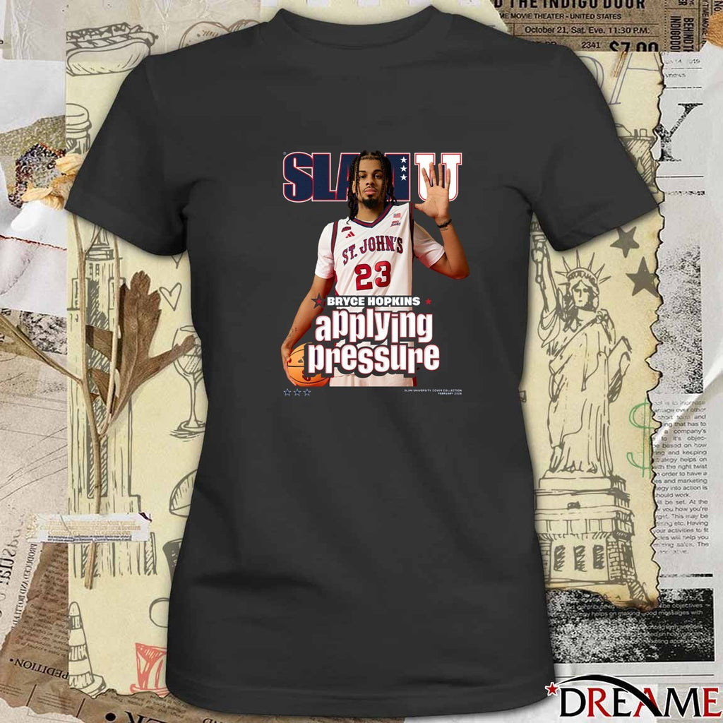 SLAM U St. John’s MBB Applying Pressure Bryce Hopkins t-shirt