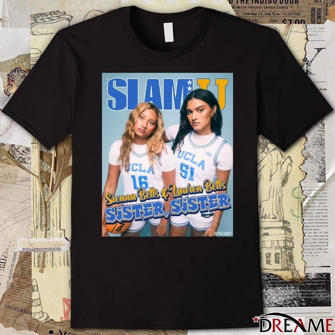 SLAM University magazine x UCLA basketball Sienna and Lauren Betts Sister Sister Poster t-shirt