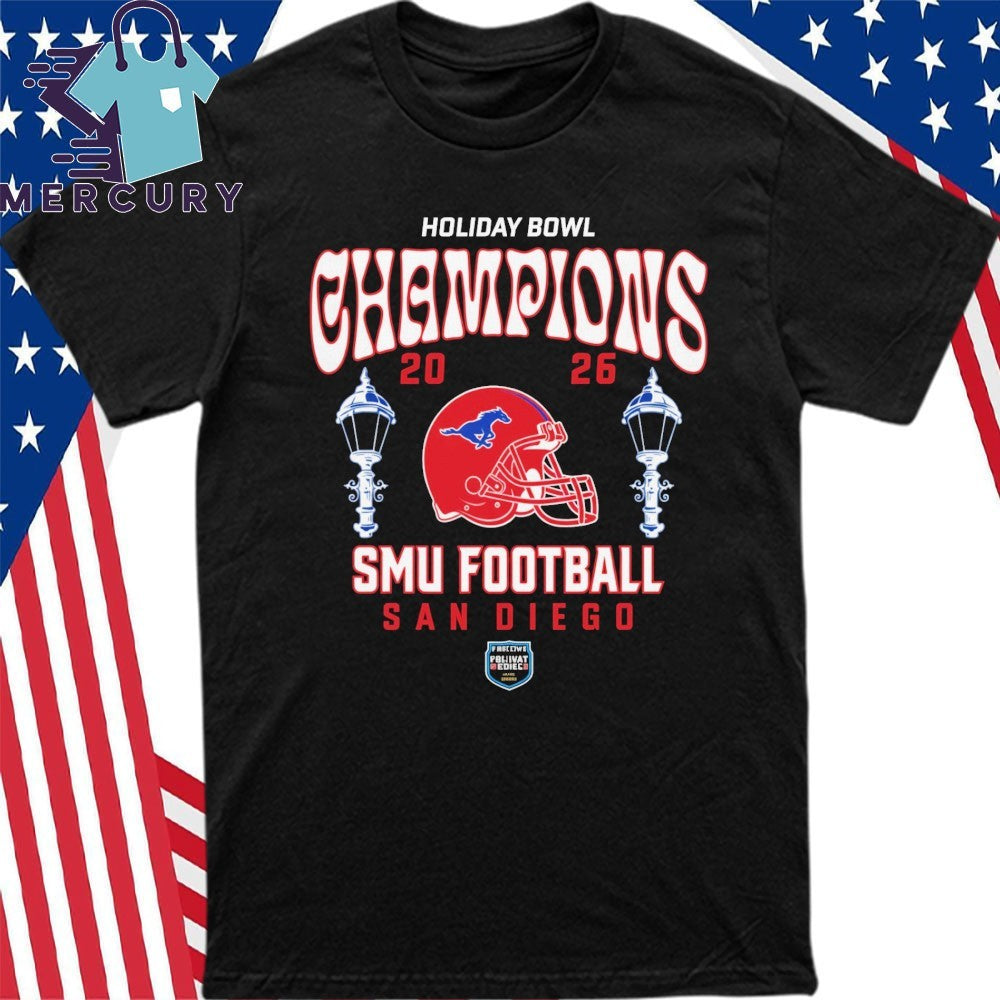 SMU Football 2026 Holiday Bowl Champs Helmet Shirt