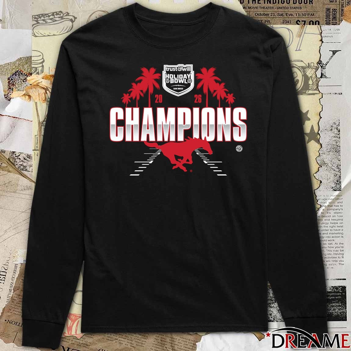 SMU Mustang 2026 Trust Will Holiday Bowl San Diego Champions t-shirt