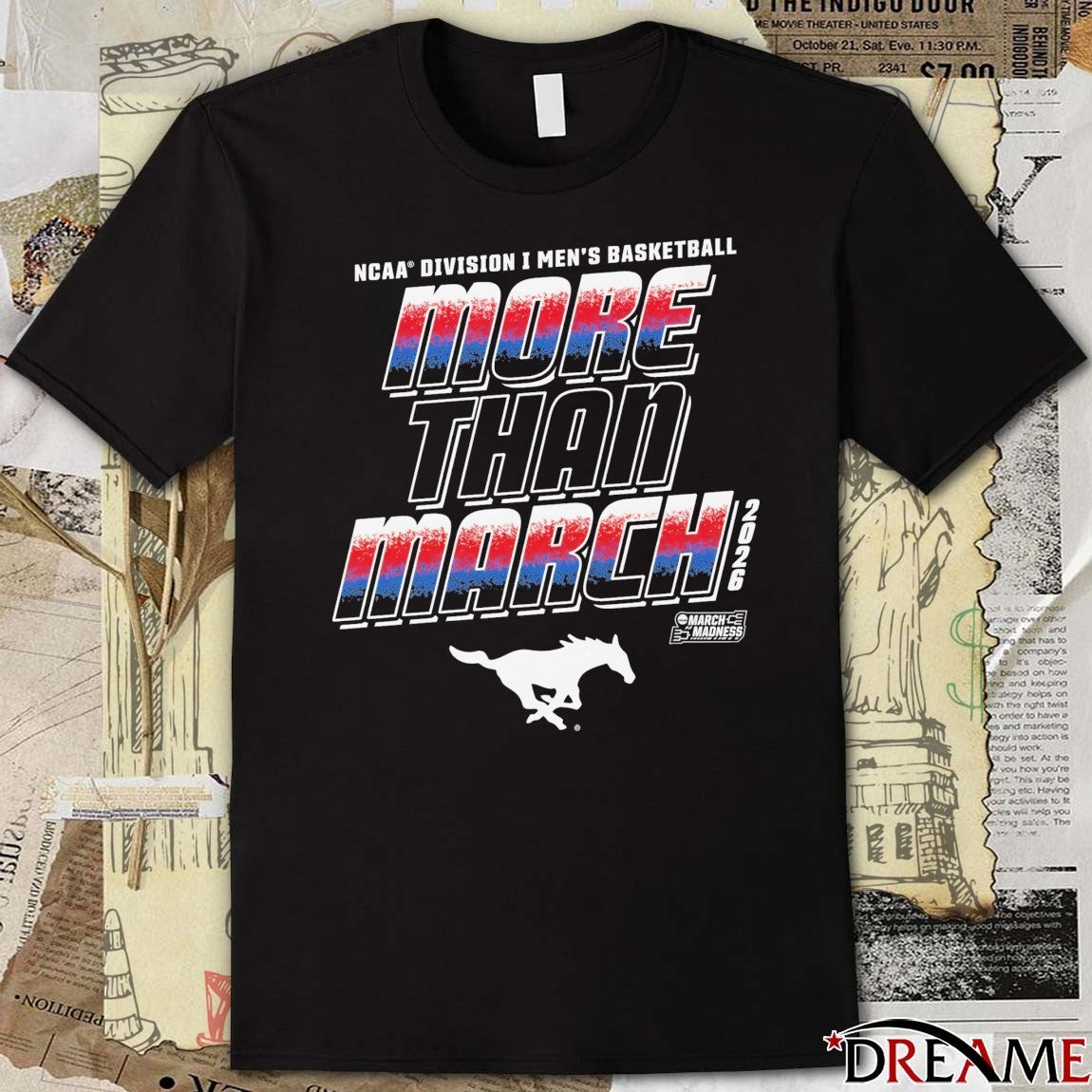 SMU Mustangs 2026 NCAA Division I Men’s Basketball More Than March t-shirt